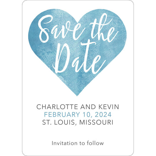 Watercolor Heart Save The Date Cards